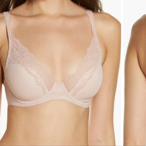 Natori Lace Trim Bra in Blush